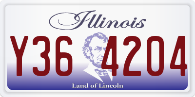 IL license plate Y364204