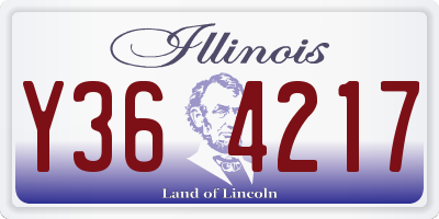 IL license plate Y364217