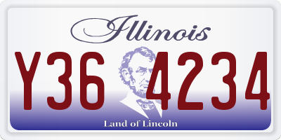 IL license plate Y364234