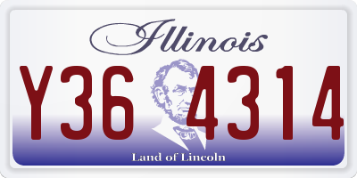 IL license plate Y364314