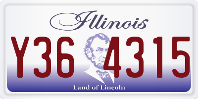 IL license plate Y364315