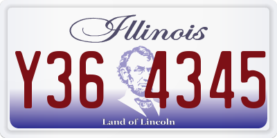IL license plate Y364345