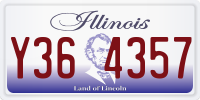 IL license plate Y364357