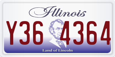 IL license plate Y364364