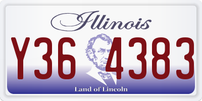 IL license plate Y364383