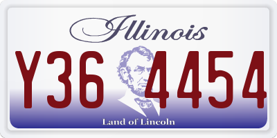 IL license plate Y364454