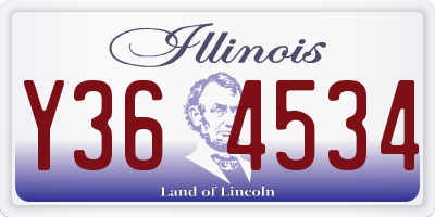 IL license plate Y364534