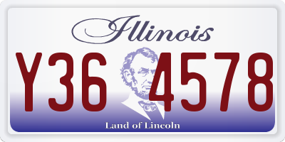 IL license plate Y364578