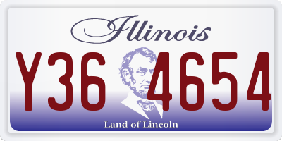 IL license plate Y364654