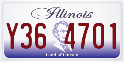 IL license plate Y364701
