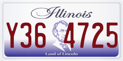 IL license plate Y364725