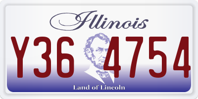 IL license plate Y364754