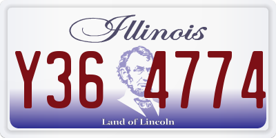 IL license plate Y364774
