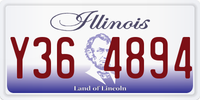IL license plate Y364894