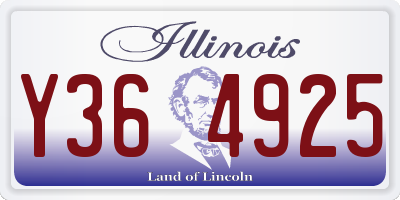 IL license plate Y364925