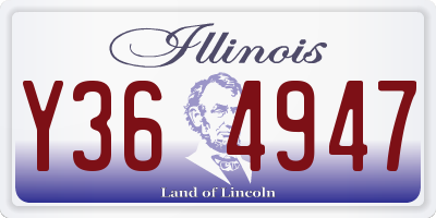 IL license plate Y364947
