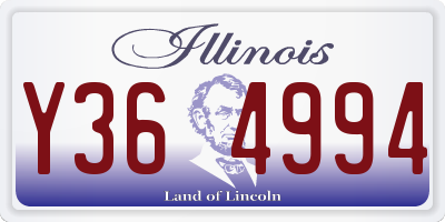 IL license plate Y364994