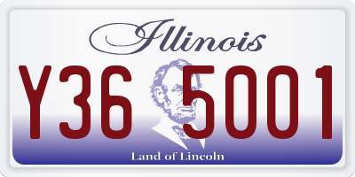 IL license plate Y365001
