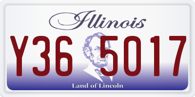 IL license plate Y365017