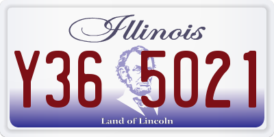 IL license plate Y365021