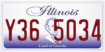 IL license plate Y365034