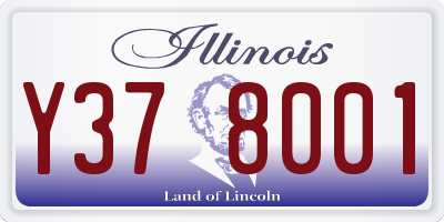 IL license plate Y378001