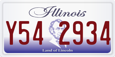 IL license plate Y542934