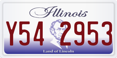 IL license plate Y542953