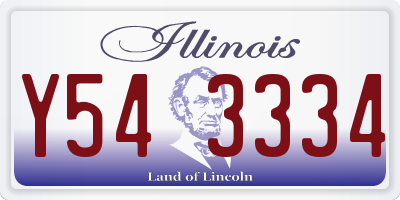 IL license plate Y543334