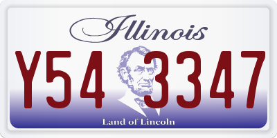 IL license plate Y543347