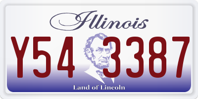 IL license plate Y543387