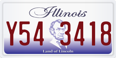 IL license plate Y543418