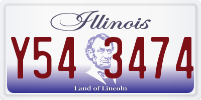 IL license plate Y543474