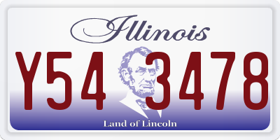 IL license plate Y543478