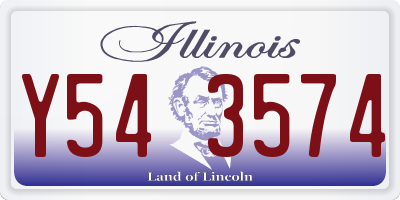 IL license plate Y543574