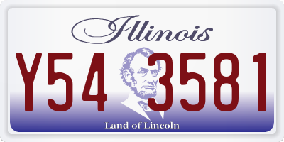 IL license plate Y543581