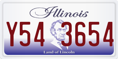 IL license plate Y543654