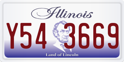 IL license plate Y543669