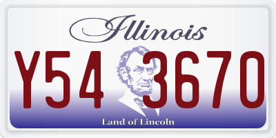 IL license plate Y543670