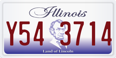 IL license plate Y543714
