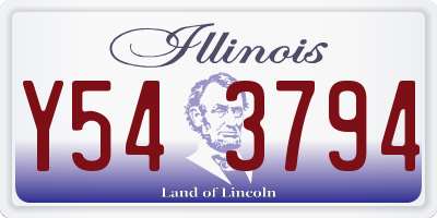 IL license plate Y543794