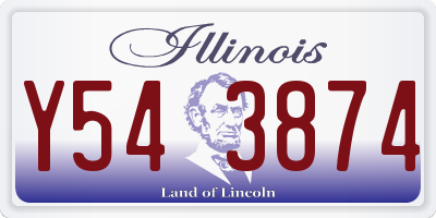 IL license plate Y543874
