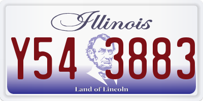 IL license plate Y543883