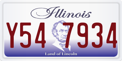 IL license plate Y547934
