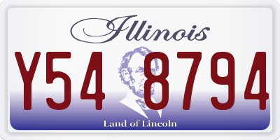 IL license plate Y548794