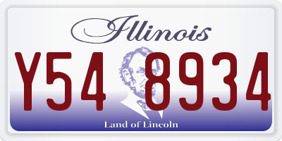 IL license plate Y548934