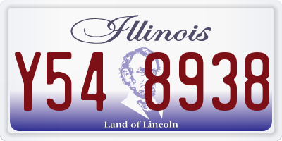 IL license plate Y548938