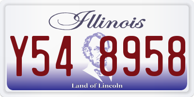 IL license plate Y548958