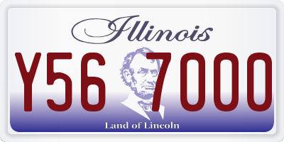 IL license plate Y567000
