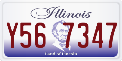IL license plate Y567347